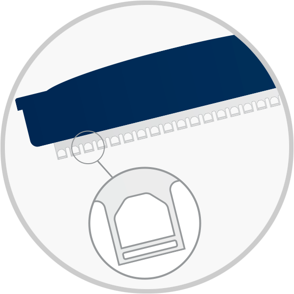 Diagram showing the SampleSure applicator blade in close-up